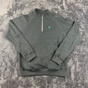 Boston Scally Company 1/4 Zip Mock Neck Fleece Sweater Men's L Gray
